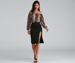 Chic Viper Chiffon Off-The-Shoulder Top - Lady Occasions