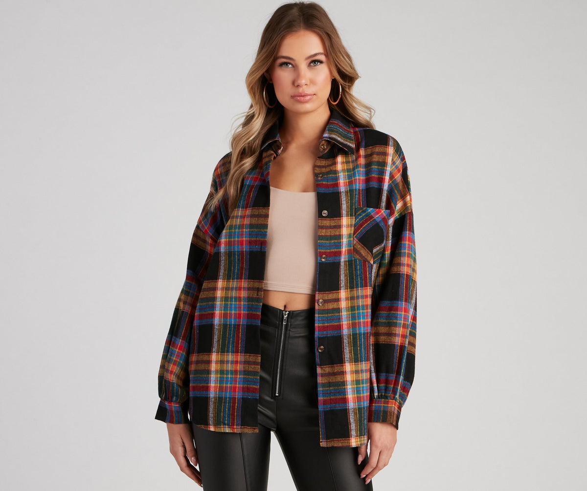 Autumn Colors Plaid Shirt - Lady Occasions