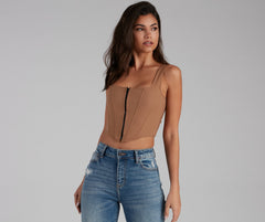 An Edgy Vibe Cropped Corset Top - Lady Occasions