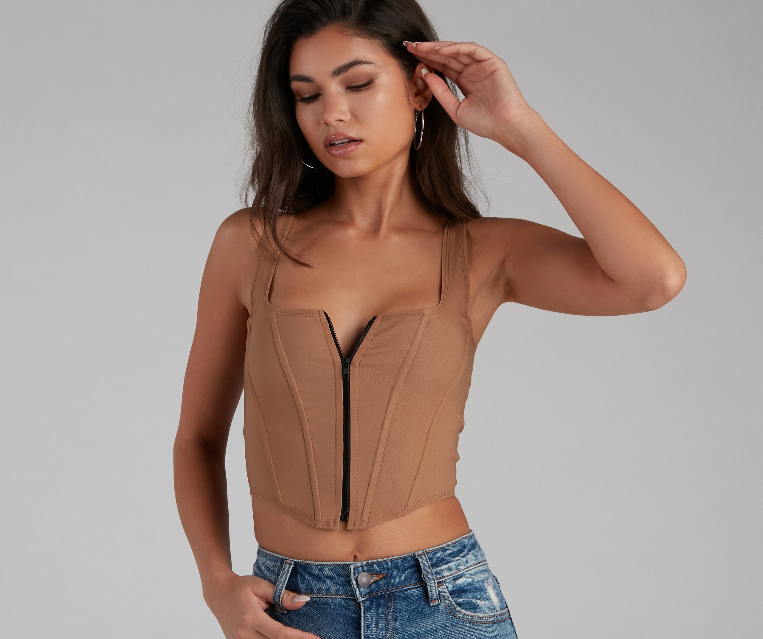 An Edgy Vibe Cropped Corset Top - Lady Occasions