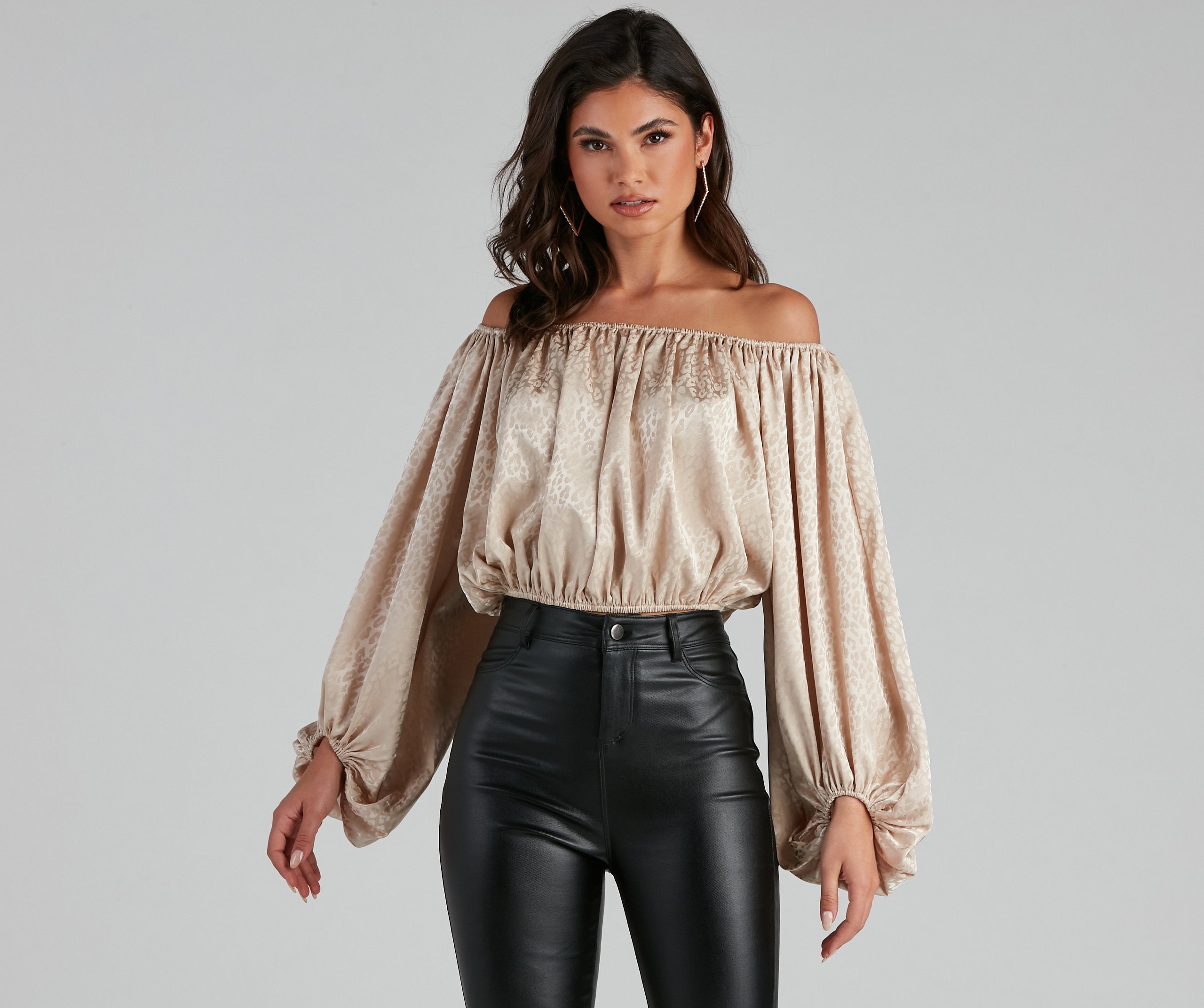 On The Prowl Satin Leopard Blouse - Lady Occasions