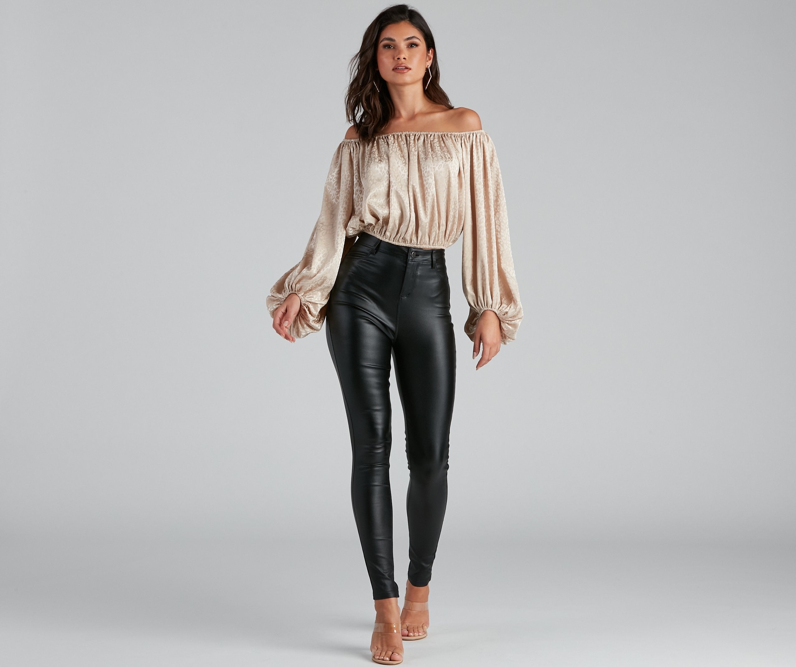 On The Prowl Satin Leopard Blouse - Lady Occasions