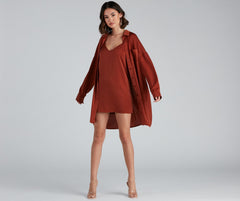 Weekend Chic Satin Button-Front Tunic - Lady Occasions