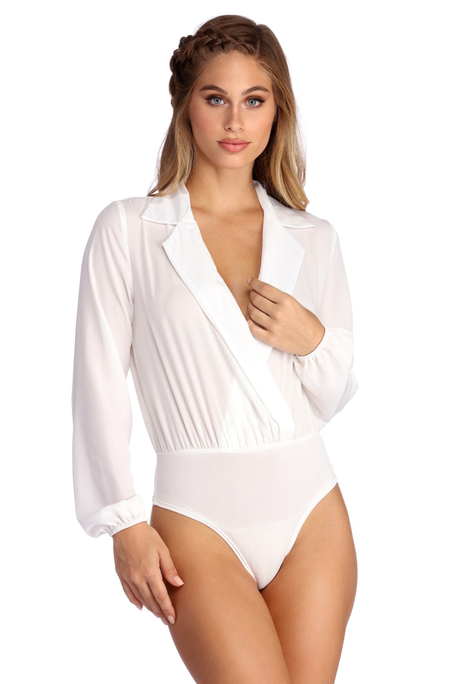 Looking Fresh Chiffon Bodysuit - Lady Occasions