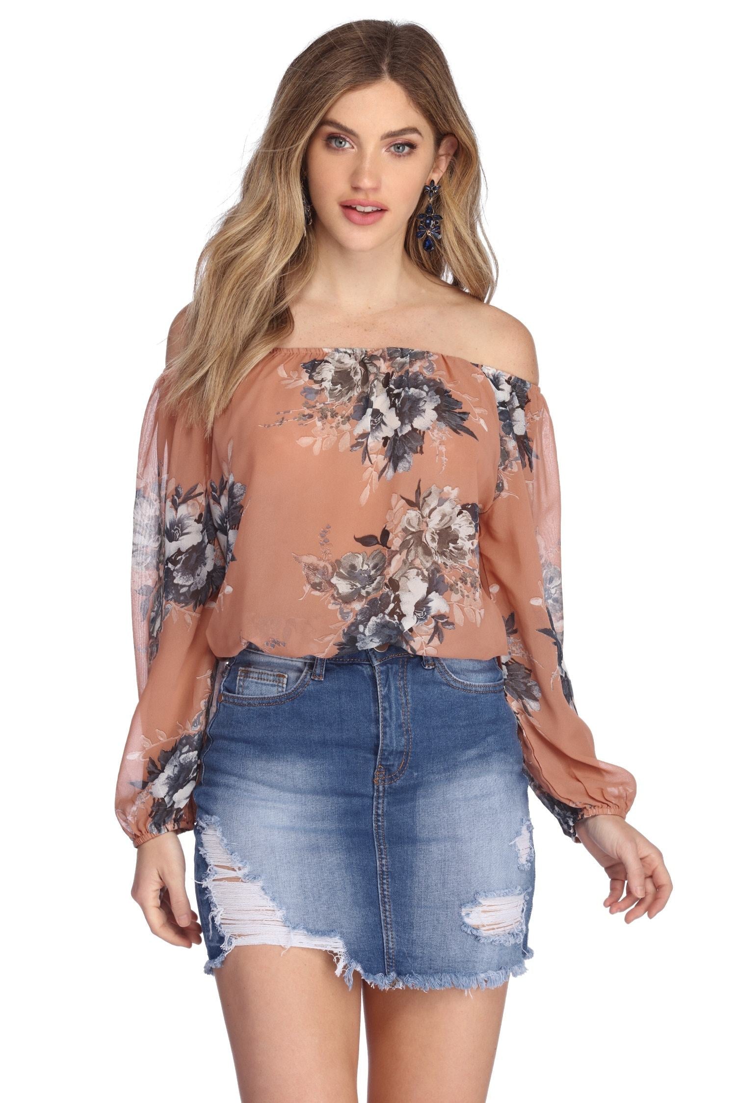 Flower Power Off The Shoulder Top - Lady Occasions