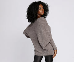 Boat Neck Chenille Pullover Sweater - Lady Occasions