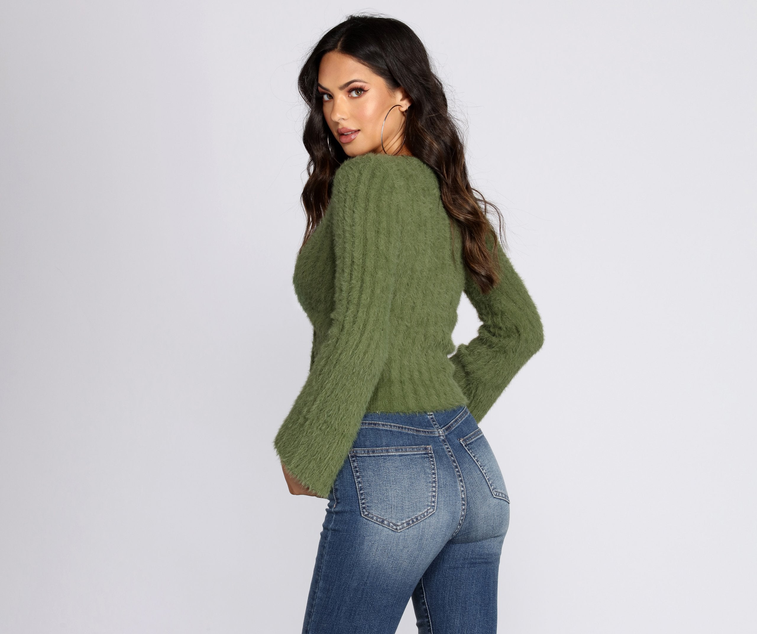 Fashionably Fuzzy Cropped Sweater - Lady Occasions