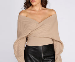 Show Those Shoulders Surplice Sweater