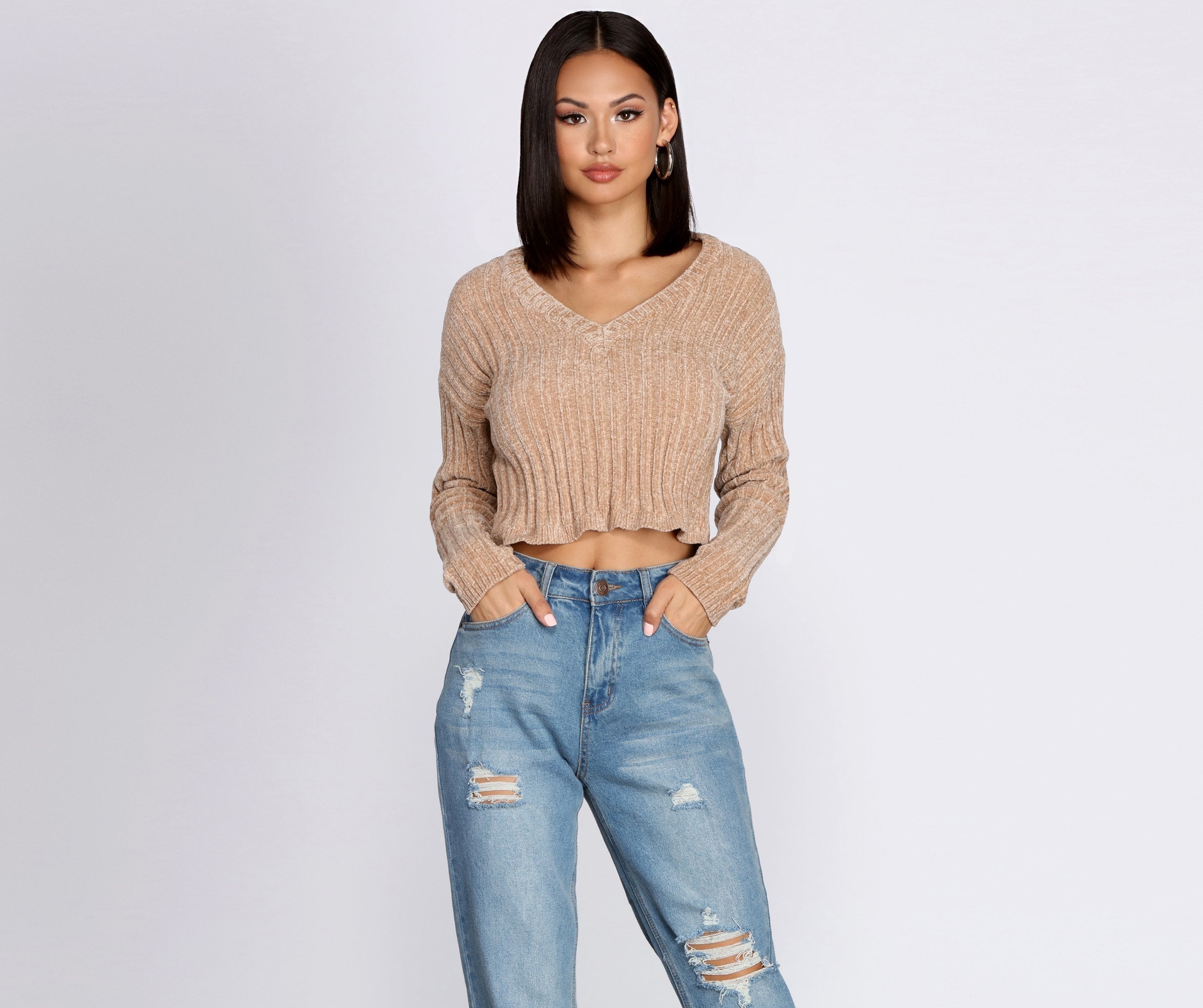 Cozy Chenille V-Neck Sweater - Lady Occasions