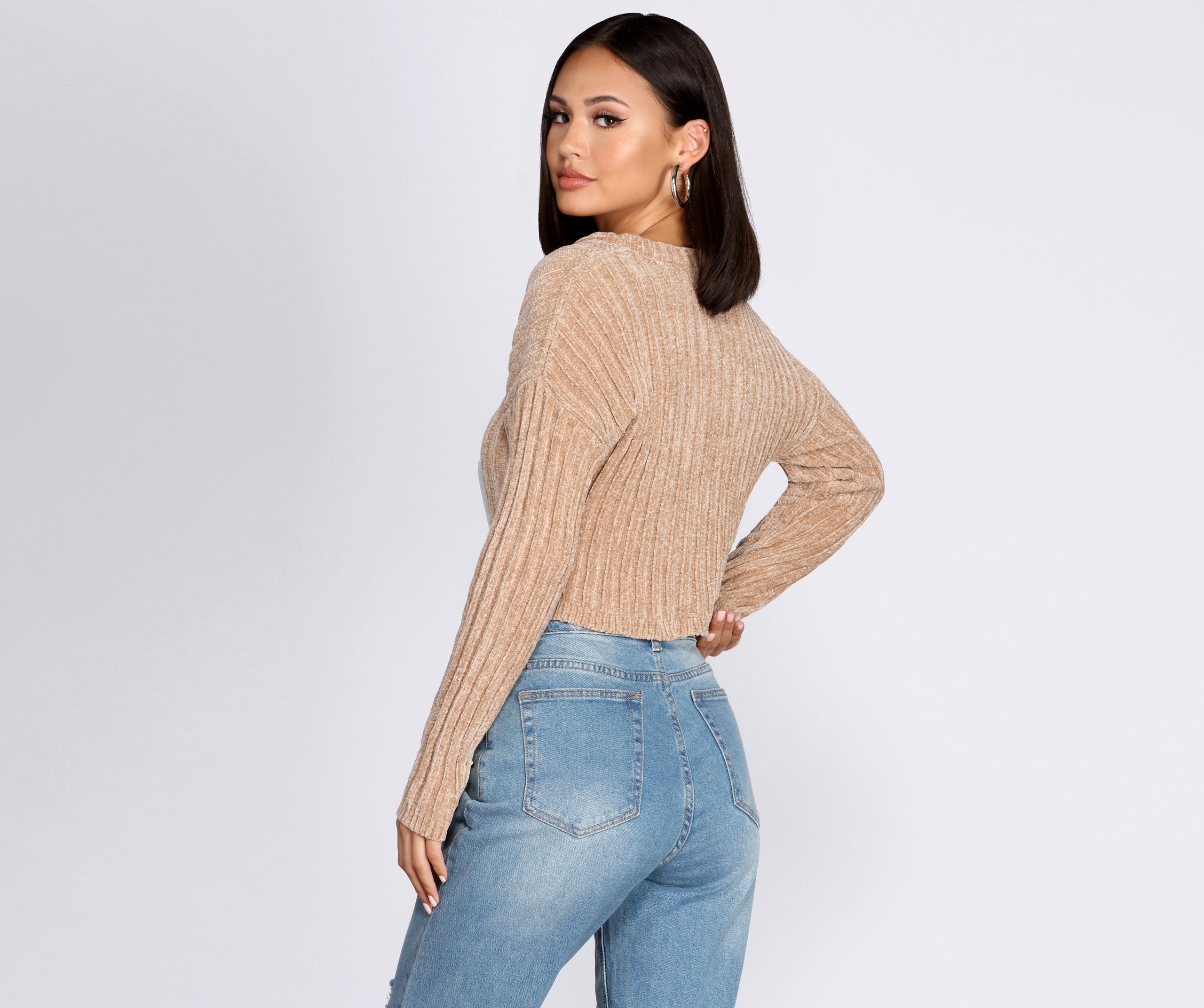 Cozy Chenille V-Neck Sweater - Lady Occasions