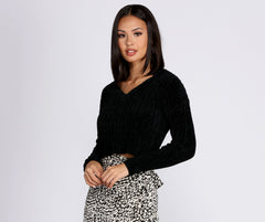 Cozy Chenille V-Neck Sweater - Lady Occasions