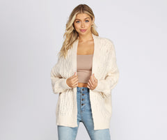 Layered Cutie Cable Knit Cardigan - Lady Occasions