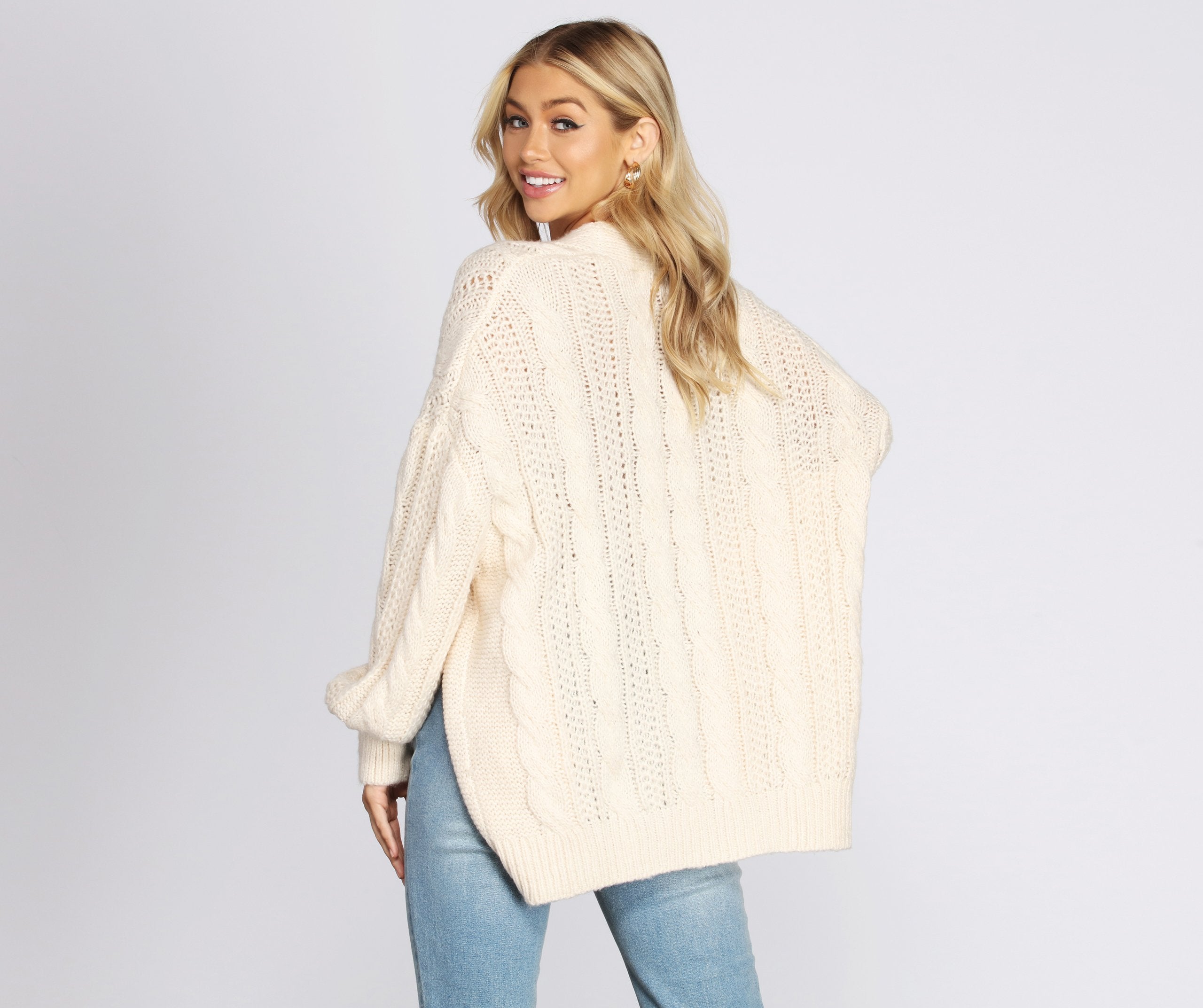 Layered Cutie Cable Knit Cardigan - Lady Occasions