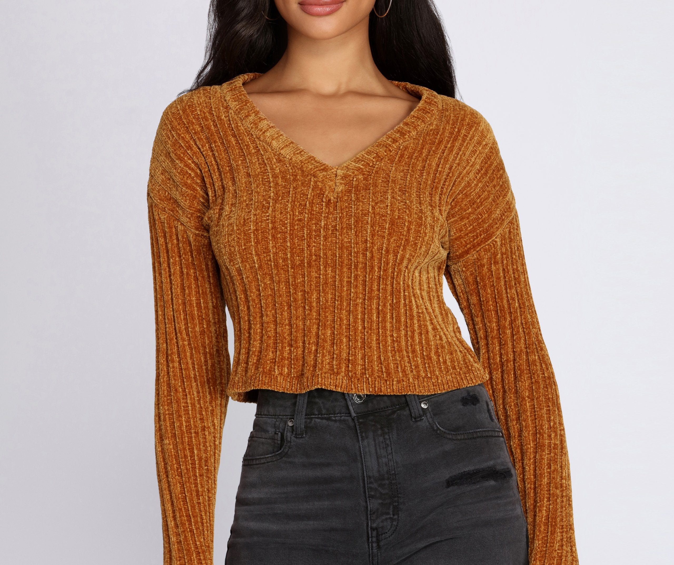 Cozy Chenille V-Neck Sweater - Lady Occasions