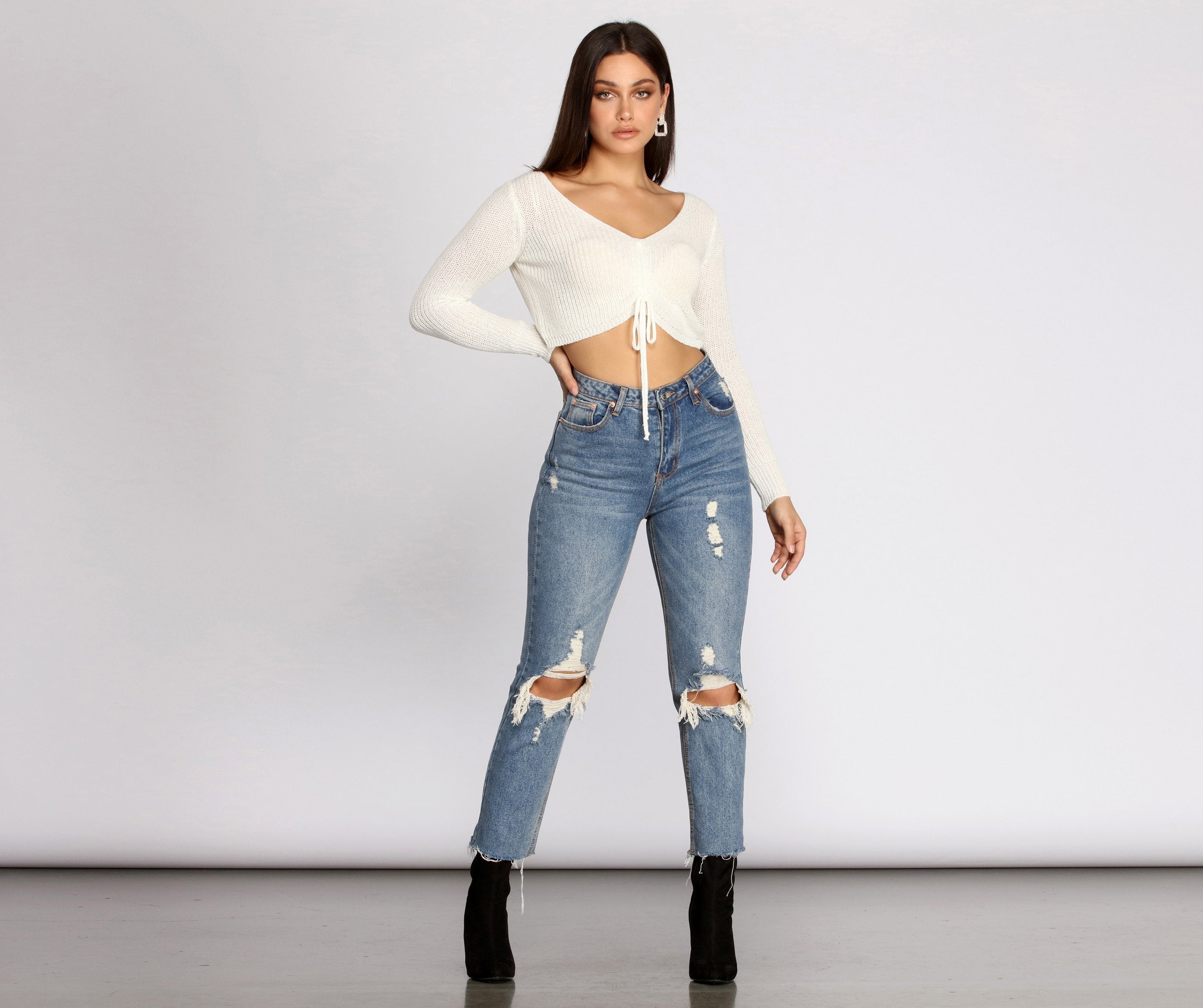 Major Crush Drawstring Crop Top - Lady Occasions