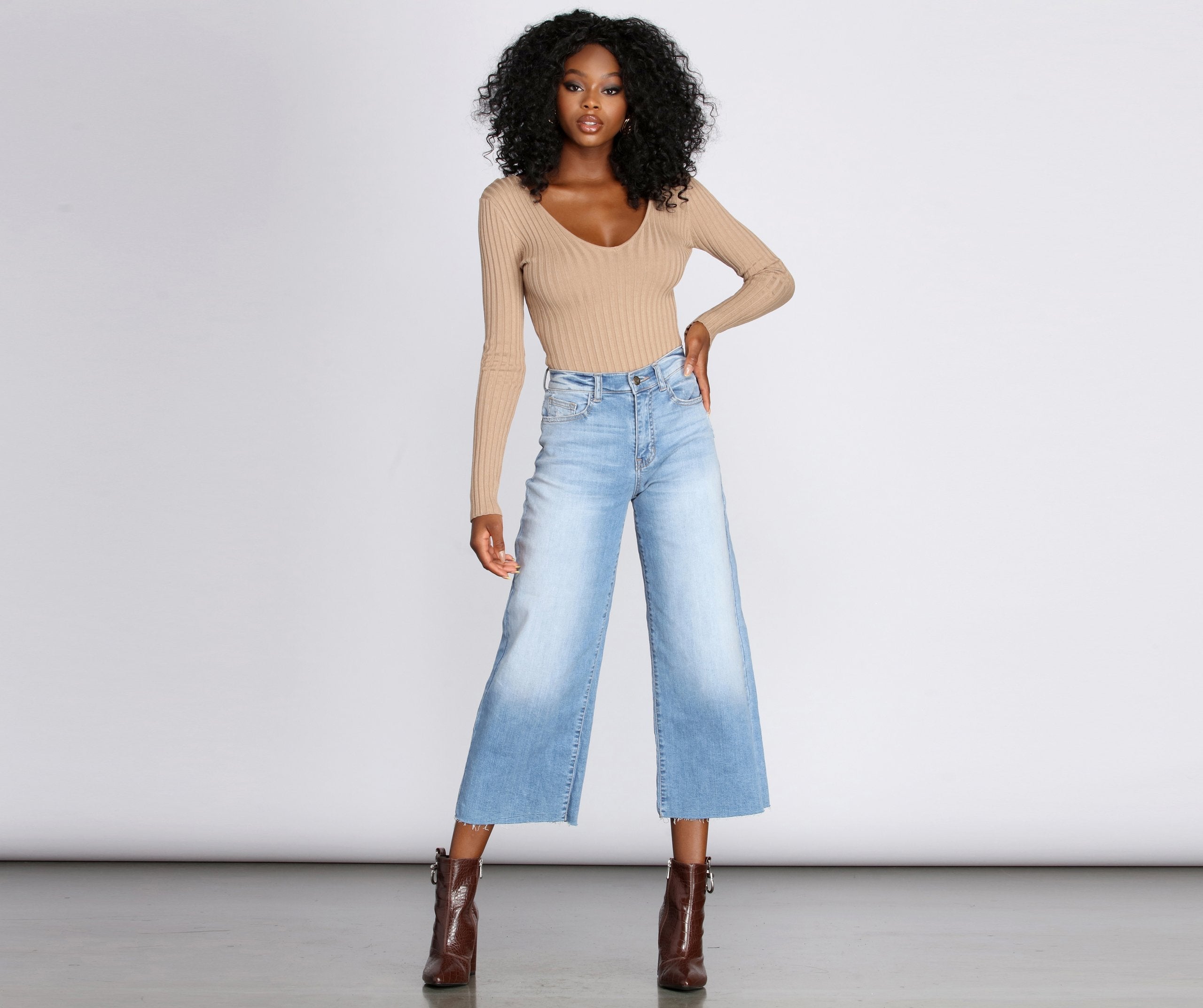 Basic Babe Sweater Bodysuit - Lady Occasions