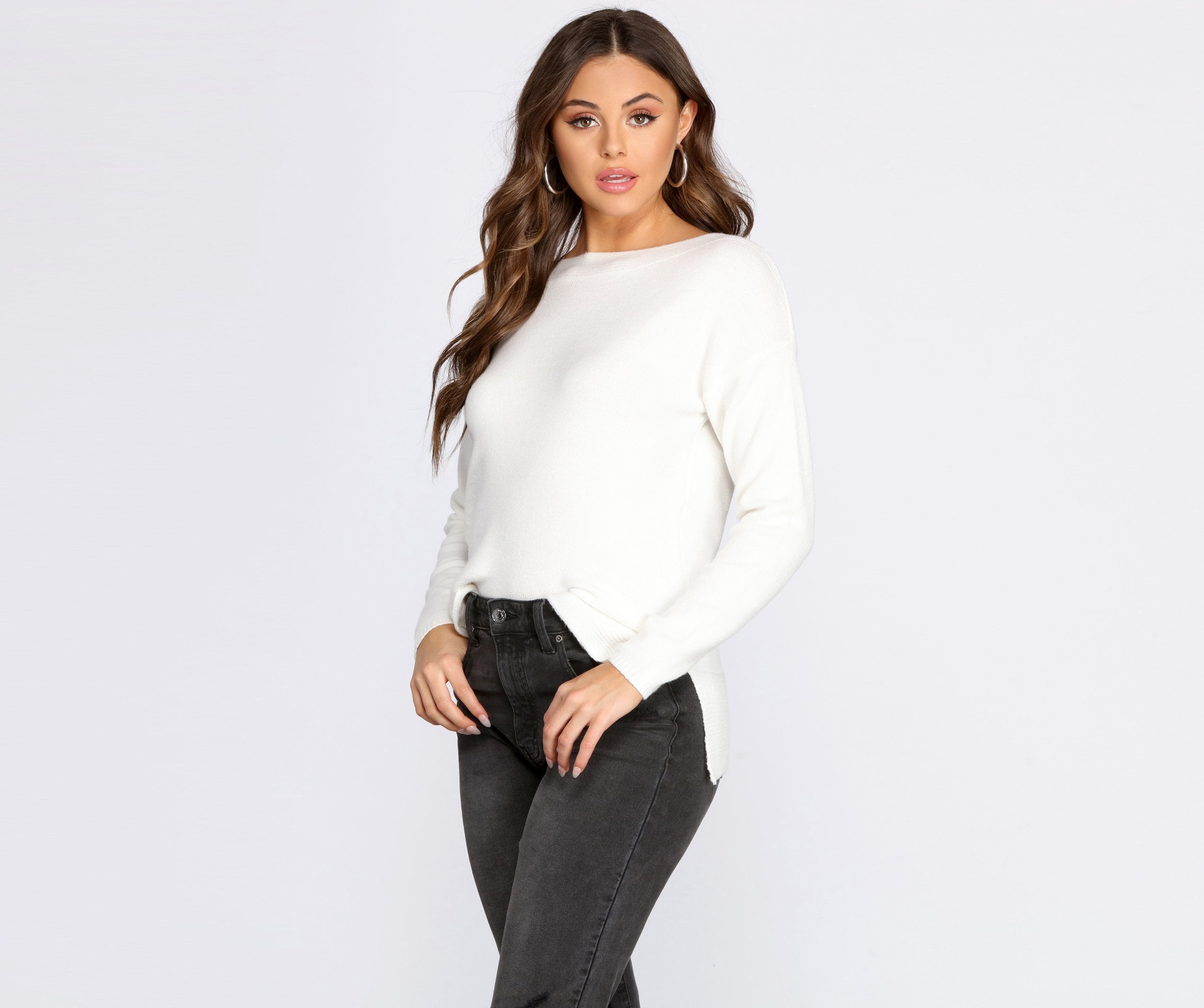 Classic Chic Dolman Sleeve Sweater - Lady Occasions