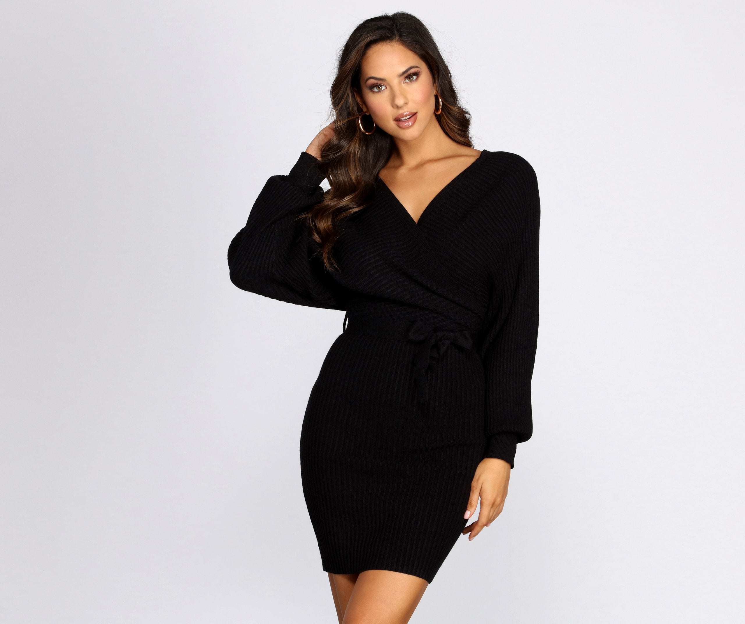 Can't V Bothered Sweater Dress - Lady Occasions