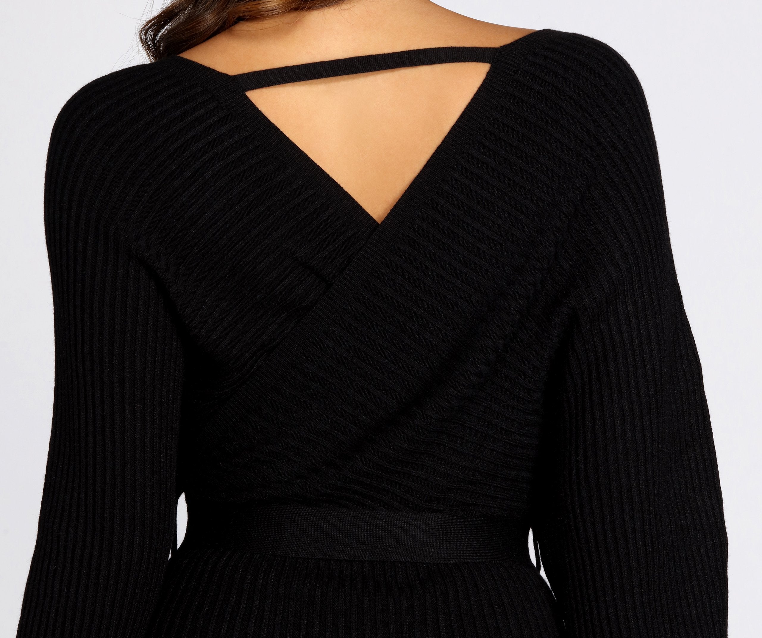 Can't V Bothered Sweater Dress - Lady Occasions