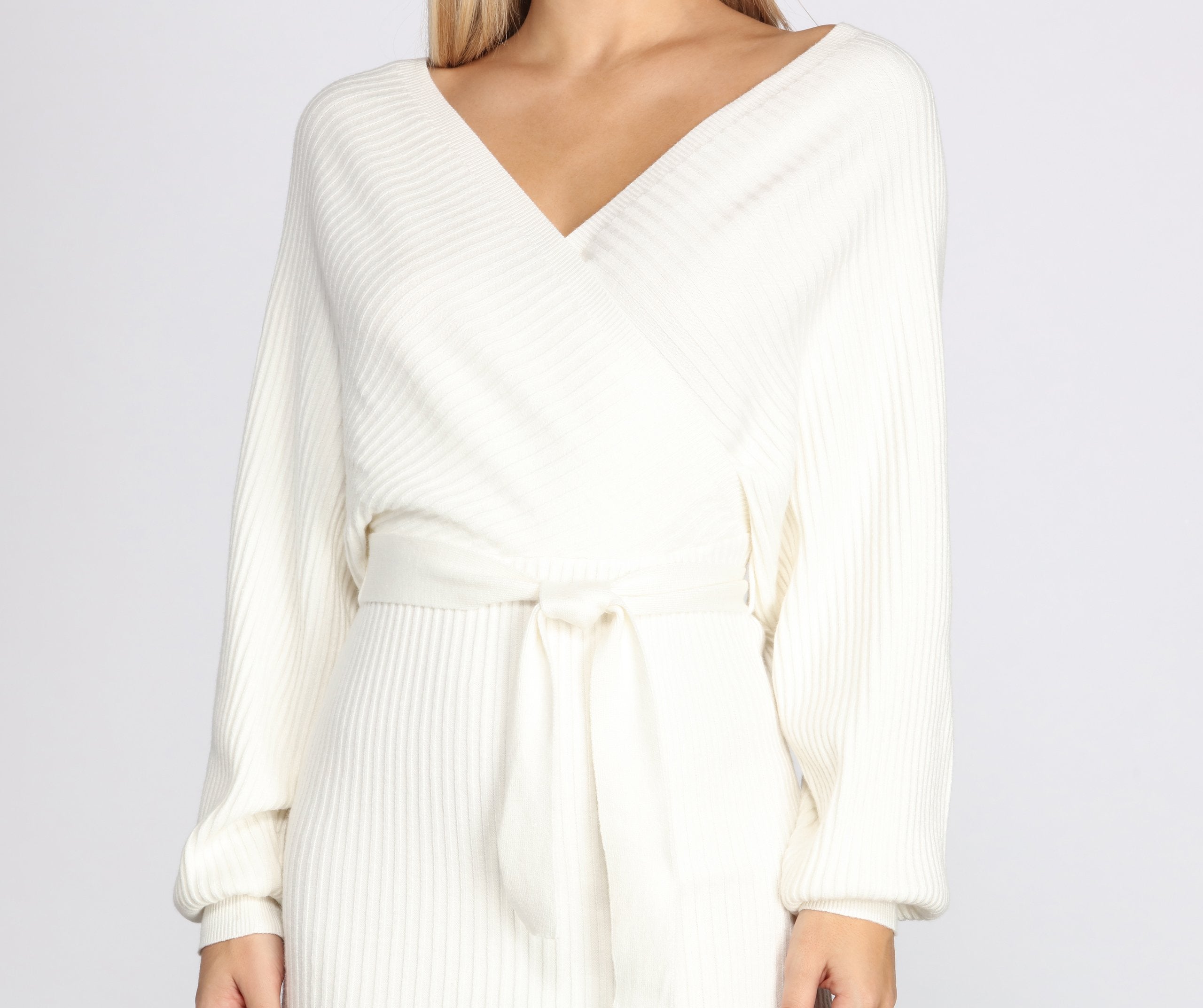 Can't V Bothered Sweater Dress - Lady Occasions
