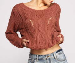 Cozy Chic Cable Knit Lattice Sweater - Lady Occasions