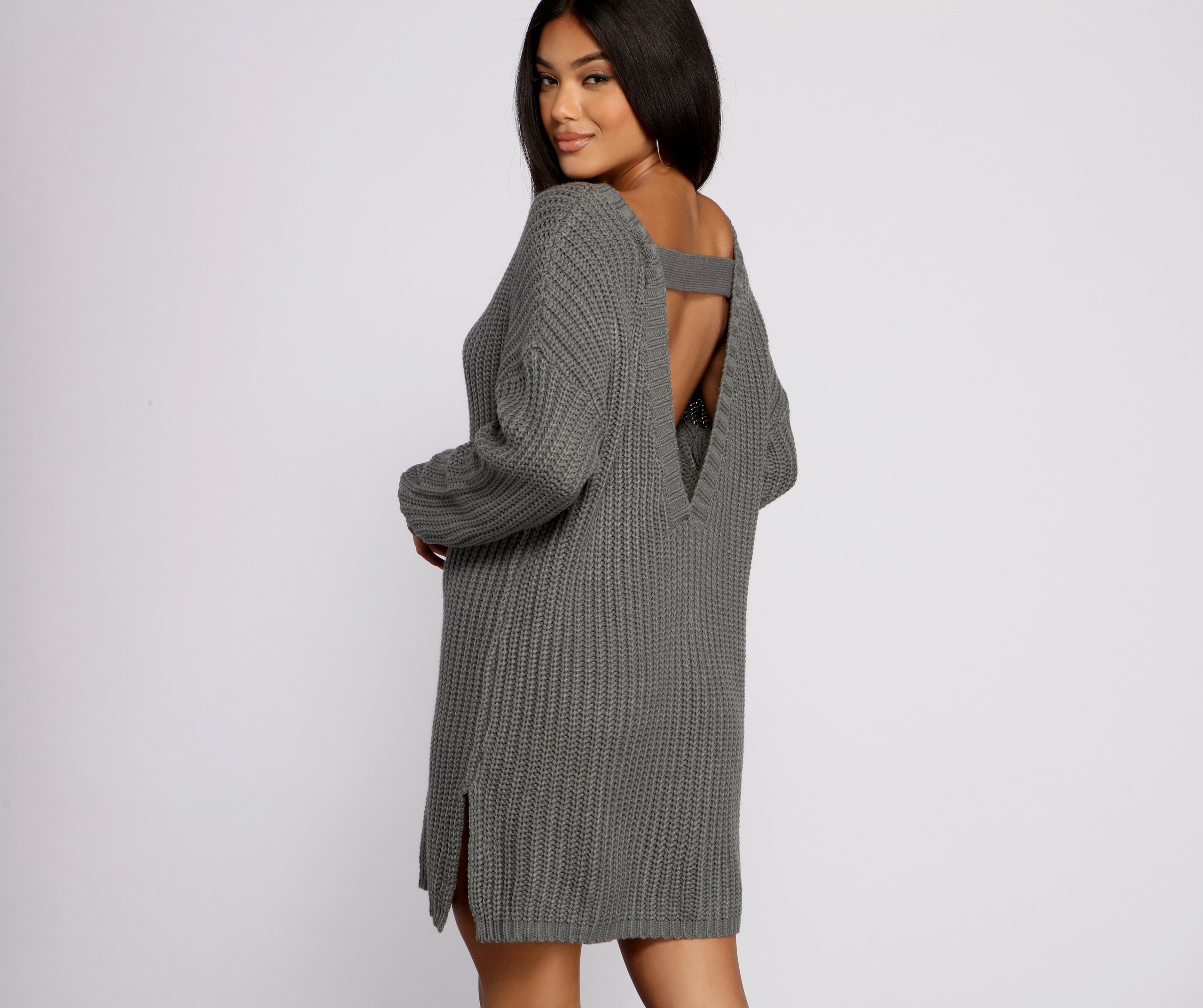 Cozy Knit Long Sleeve Tunic - Lady Occasions