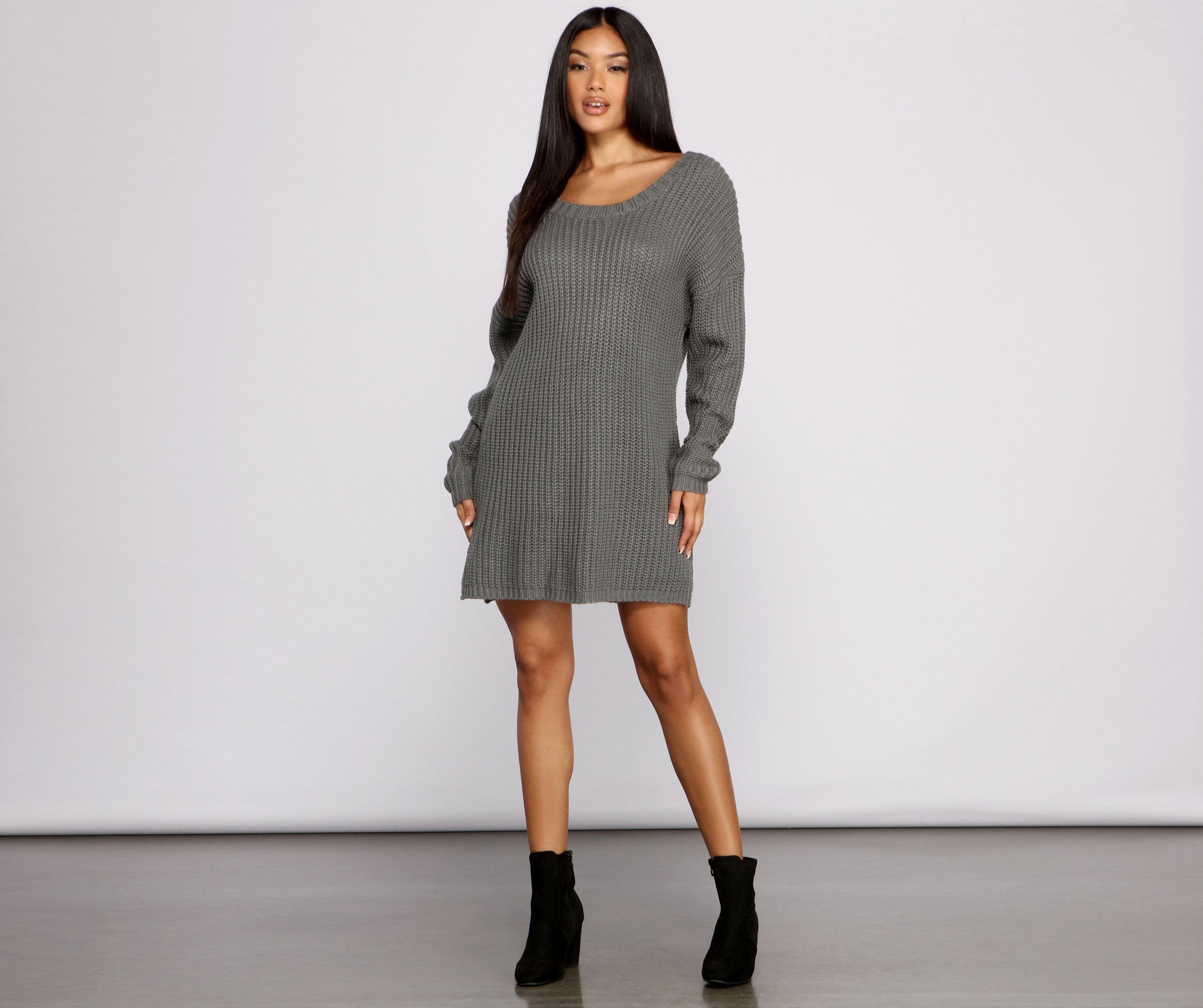 Cozy Knit Long Sleeve Tunic - Lady Occasions