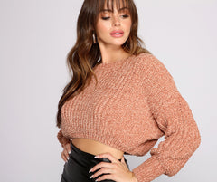 Cozy Chenille Cropped Sweater - Lady Occasions