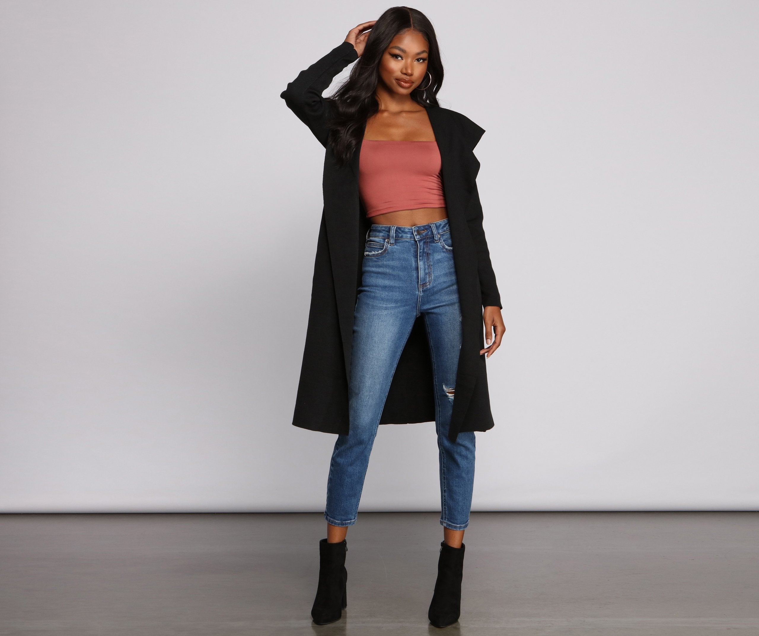 Trend Alert Tie Waist Trench Duster - Lady Occasions