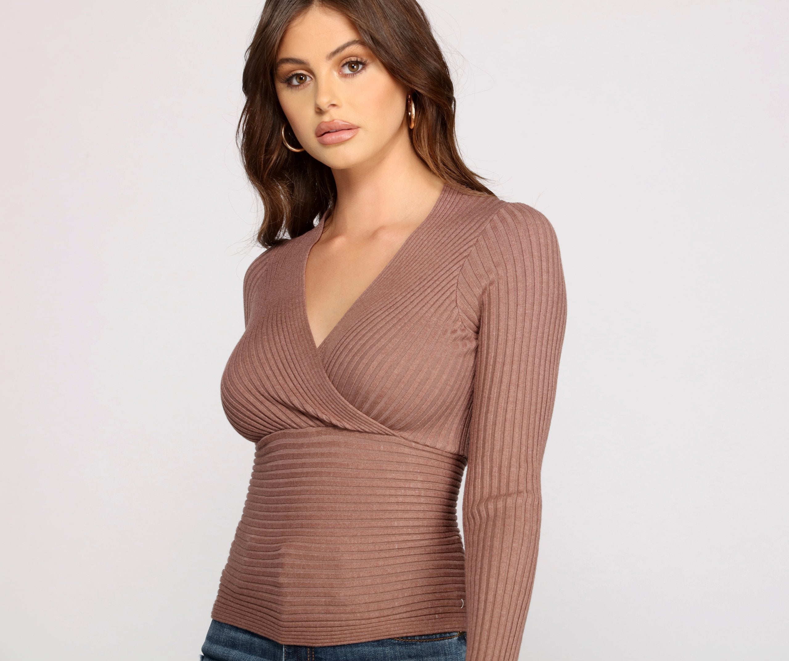 Cozy Ribbed Knit Long Sleeve Top - Lady Occasions