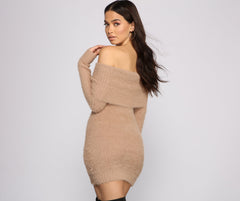 Major Babe Off The Shoulder Sweater Dress - Lady Occasions