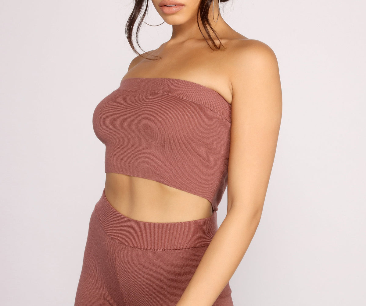 Keeping Knit Casual Crop Tube Top - Lady Occasions