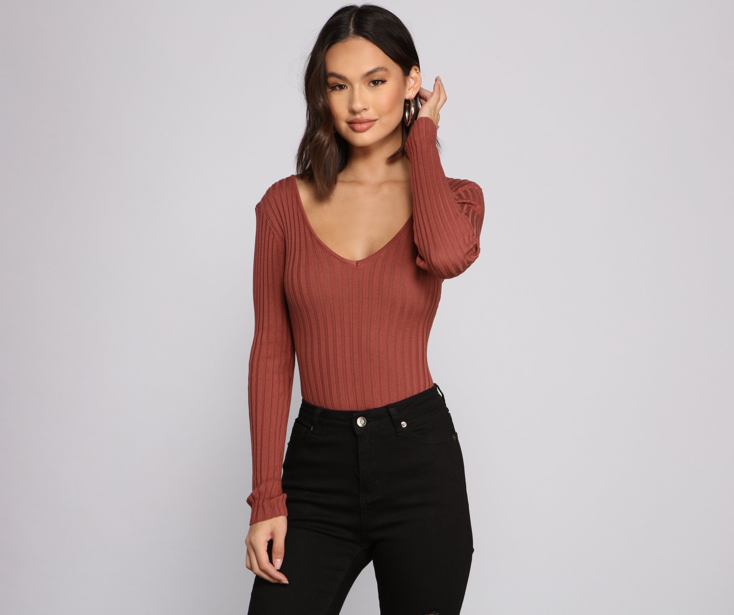 Layer Up Basic Ribbed Knit Bodysuit - Lady Occasions