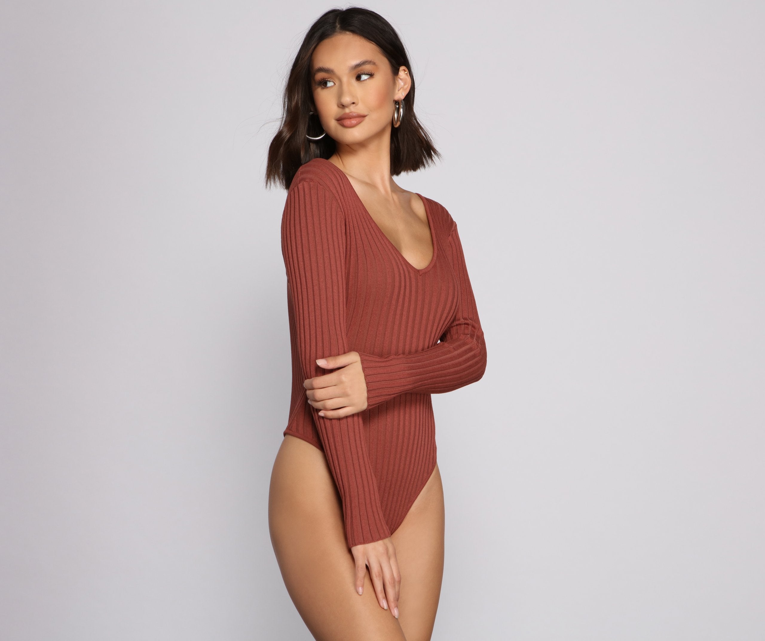 Layer Up Basic Ribbed Knit Bodysuit - Lady Occasions