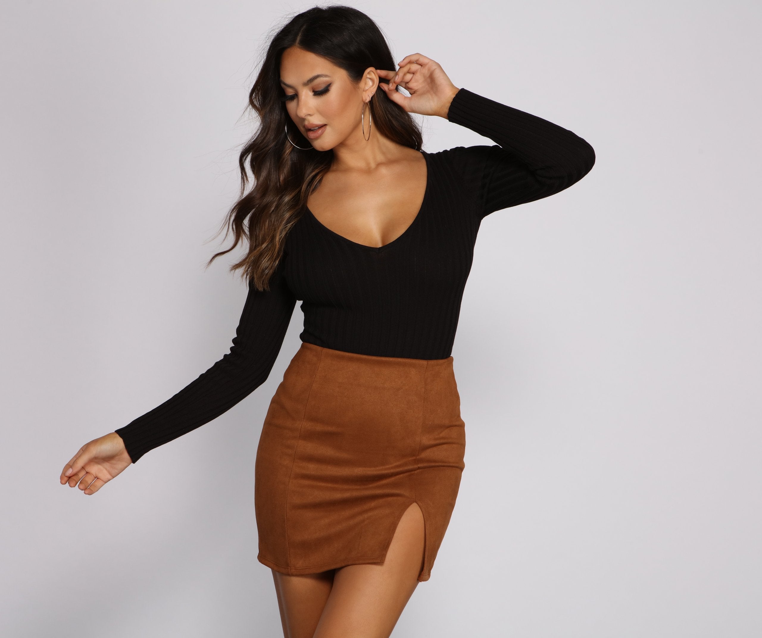 Layer Up Basic Ribbed Knit Bodysuit - Lady Occasions