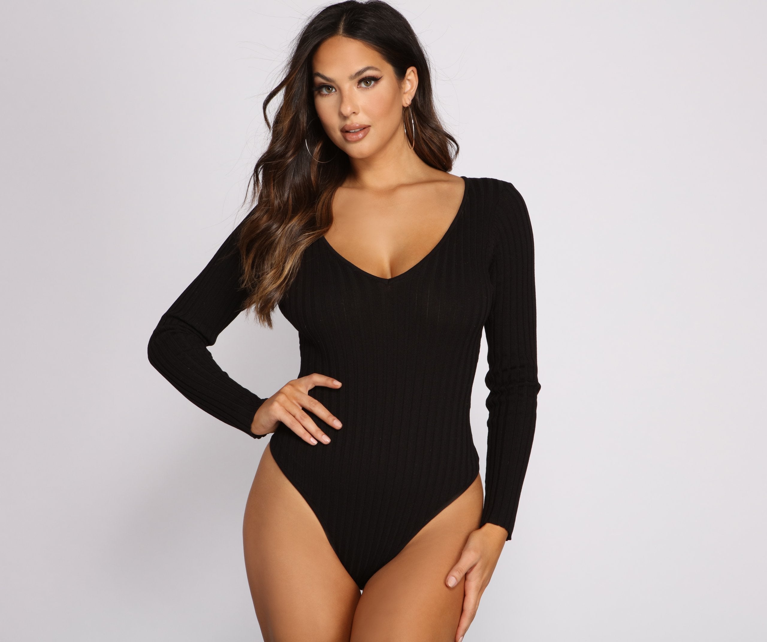 Layer Up Basic Ribbed Knit Bodysuit - Lady Occasions