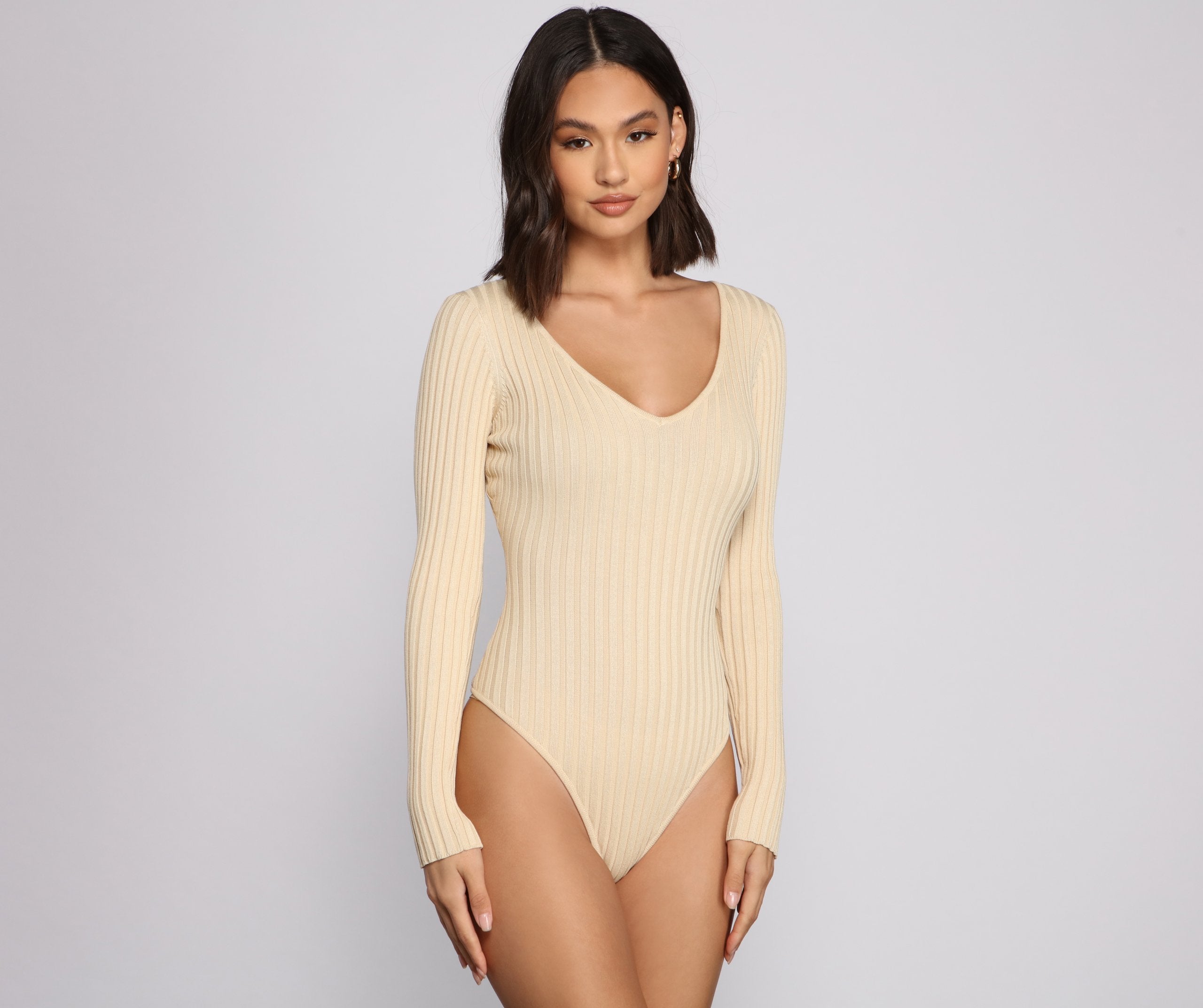 Layer Up Basic Ribbed Knit Bodysuit - Lady Occasions