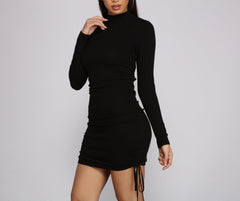 Keeping Knit Real Ruched Mini Dress - Lady Occasions