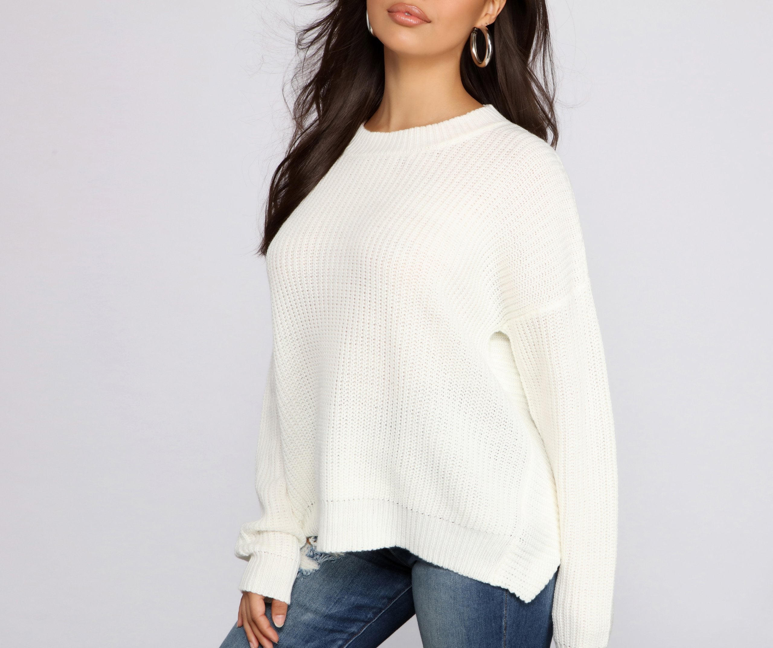 Twist and Stun Open Back Sweater - Lady Occasions