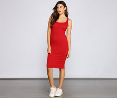 Taking the Plunge Scoop Neck Midi Dress - Lady Occasions