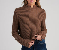 Major Destruction Cropped Knit Sweater - Lady Occasions