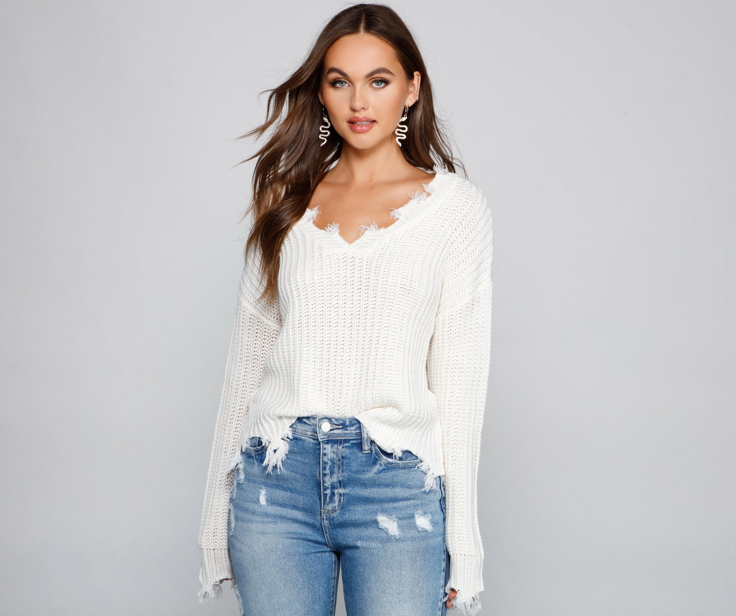 Major Destruction Knit Sweater - Lady Occasions