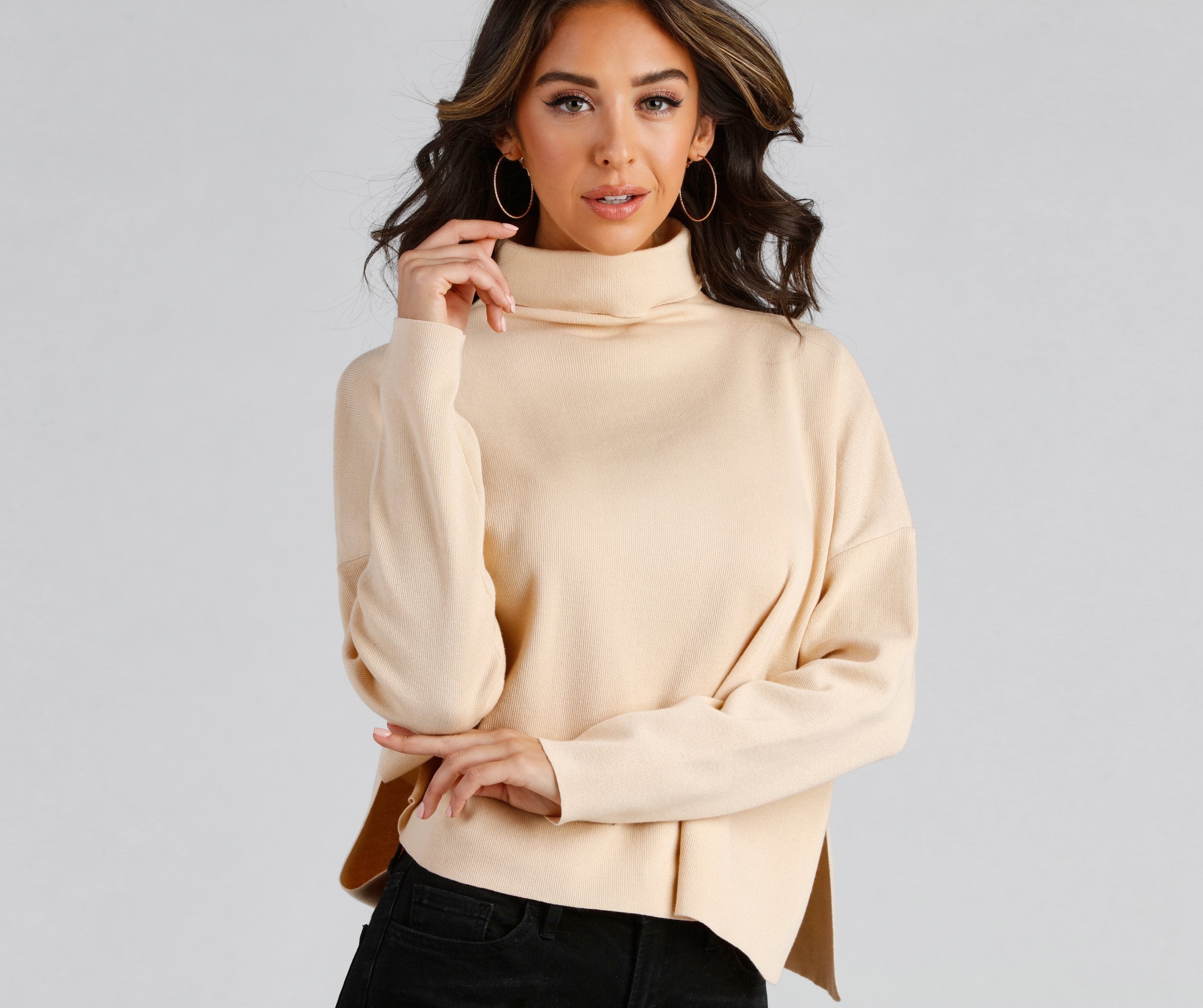 Keeping Knit Cozy Turtleneck Sweater - Lady Occasions