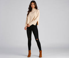 Keeping Knit Cozy Turtleneck Sweater - Lady Occasions