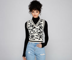 Feeling Wild Leopard Knit Vest - Lady Occasions