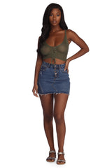 In The Loop Crotchet Crop Top - Lady Occasions