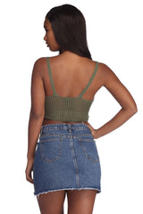 In The Loop Crotchet Crop Top - Lady Occasions