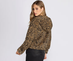 Sherpa Leopard Bomber Jacket