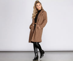 Extra Long Teddy Trench Coat - Lady Occasions