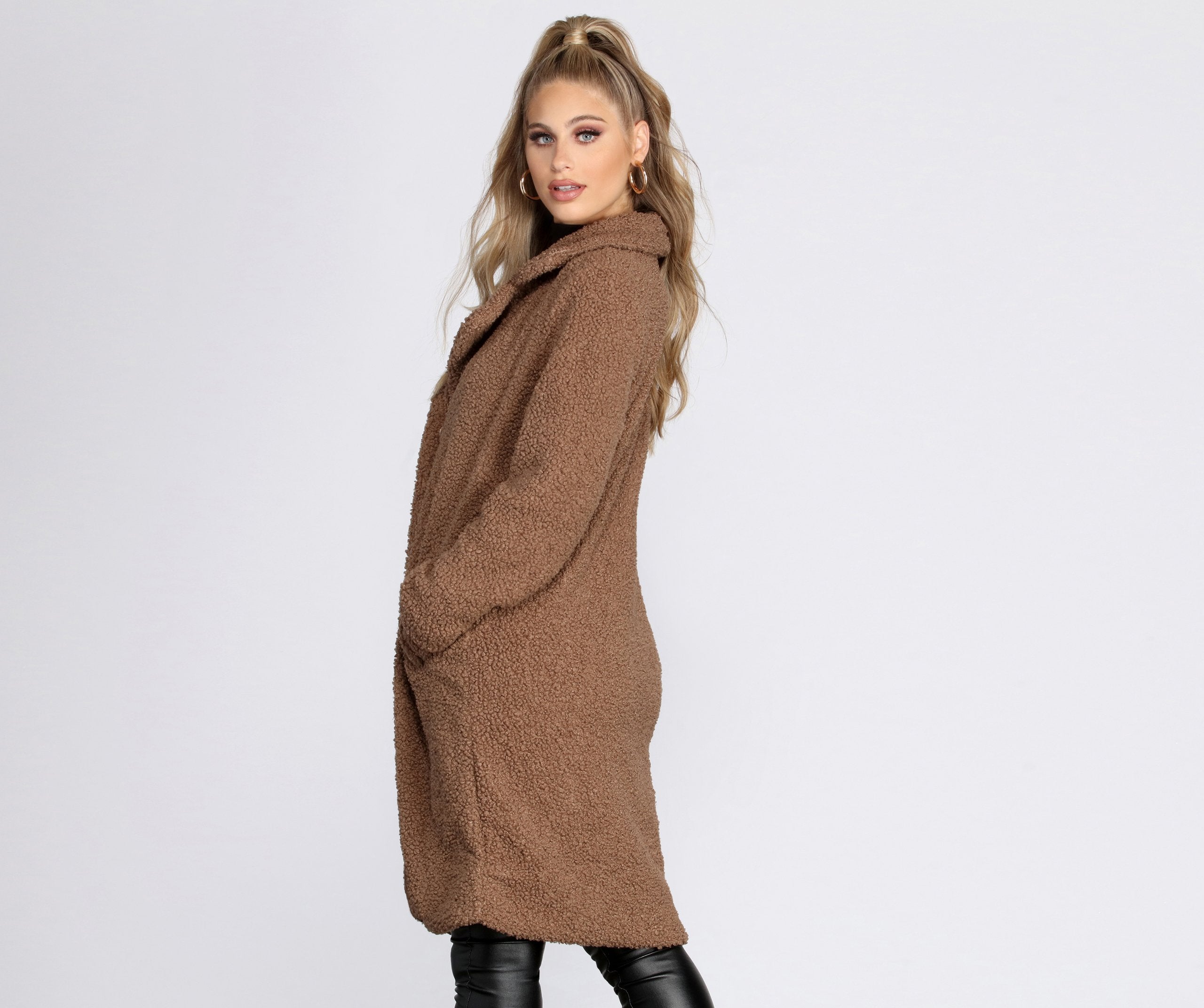 Extra Long Teddy Trench Coat - Lady Occasions